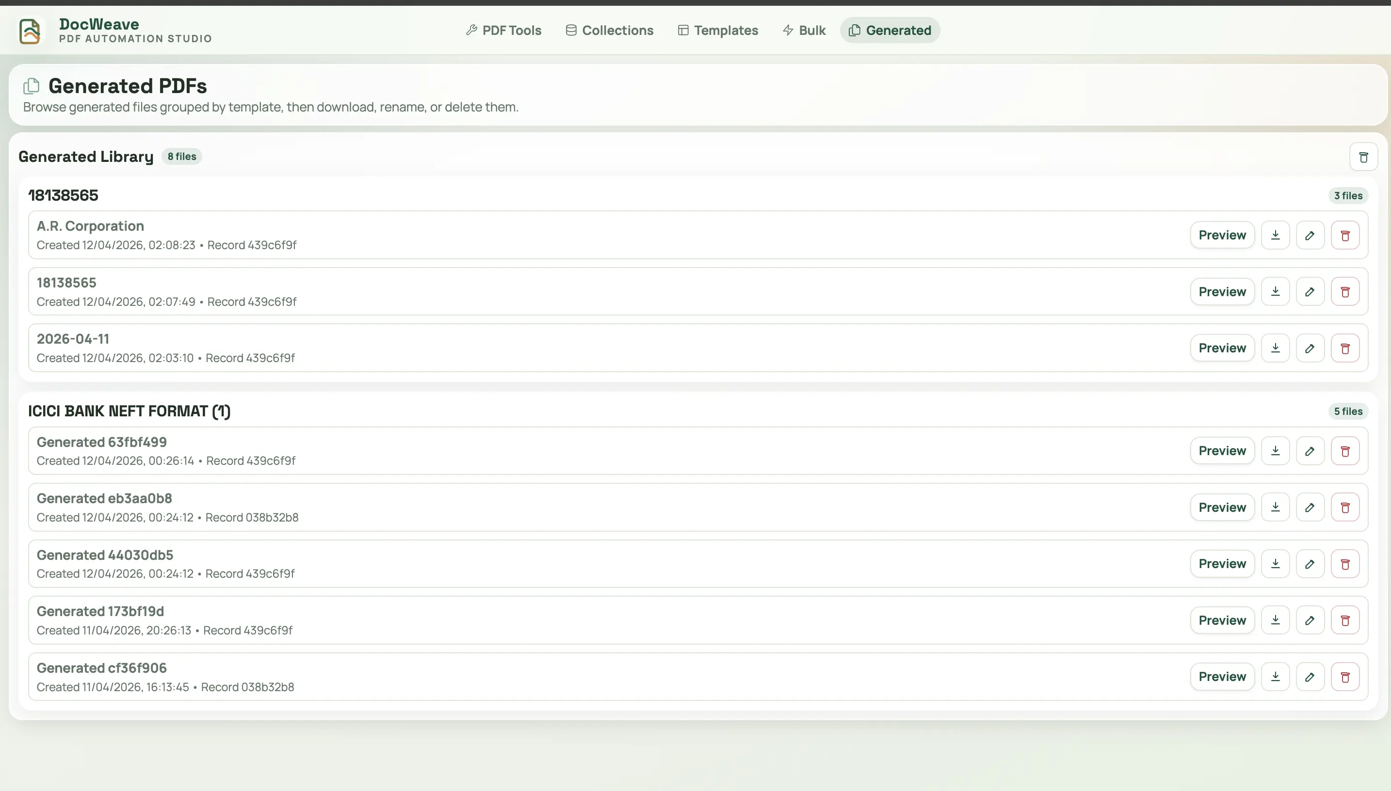 Automated export